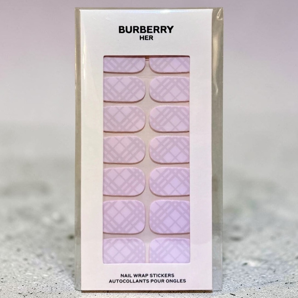 Burberry Her Light Pink Plaid Nail Wraps